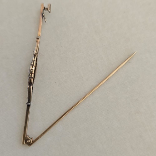 14K gold antique brooch with pearls and small diamonds
