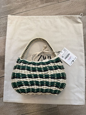 Zara handbag beige and green