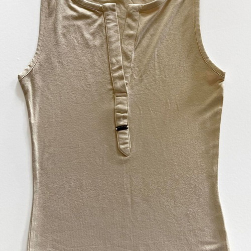 Morgan beige blouse used with chest opening