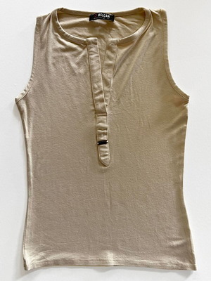 Morgan beige blouse used with chest opening