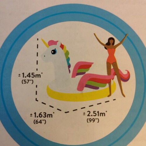 Inflatable beach unicorn new, size 2.51x1.63x1.45 m, up to 200 kg