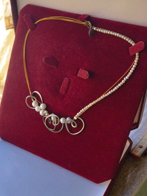 Incognita Pearl Necklace with 925 Silver Charms New