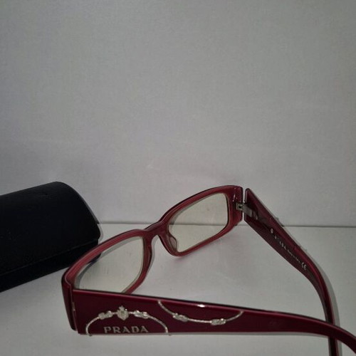 Prada VPR 071 red eyeglasses vintage Y2K Bayonetta style, like new