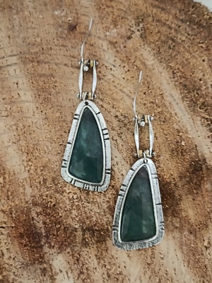 Artisan embossed silver plated dangle earrings new