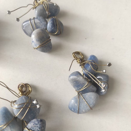 Semi-precious stones blue quartz, aventurine and sodalite new