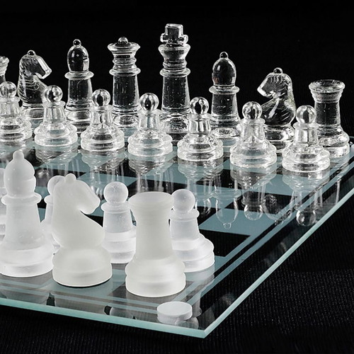 Johnnie Walker collectible glass chess set used, first edition