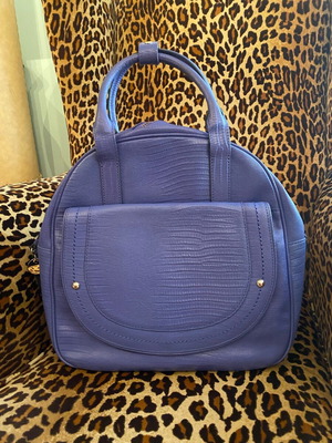 Juicy Couture leather bag with crocodile effect, large, like new, blue