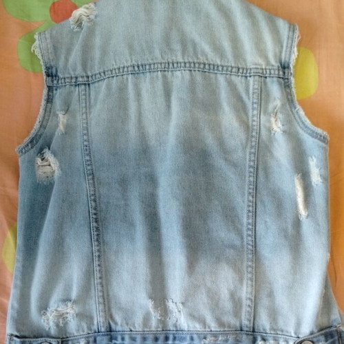 Jean vest unisex, small size, blue