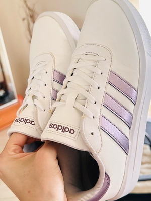 Adidas Platform Sneakers σαν καινούργια, άσπρα με ροζ λεπτομέρειες, μέγεθος 39