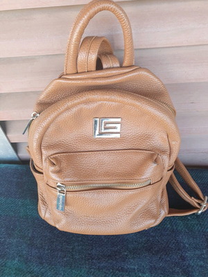 Guy Laroche small backpack used, beige brown