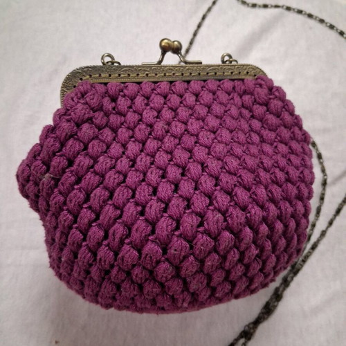 Handmade purple crossbody bag like new