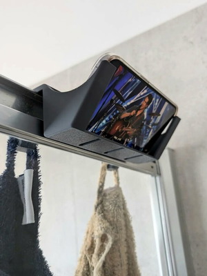 Shower cabin phone holder with 3 hooks made to order