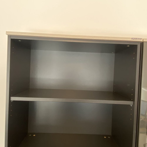 Dromeas Bookcase and Cabinet set like new, anthracite with grey oak