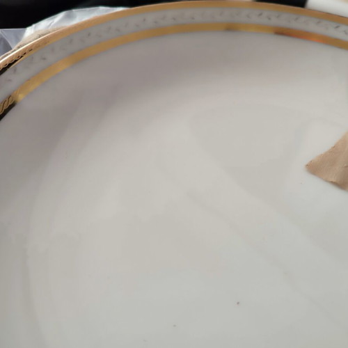 Ionia porcelain dinner set new, 19 pieces with gold finish