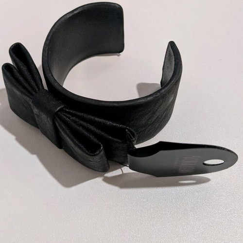 Black cuff bracelet new made of leatherette