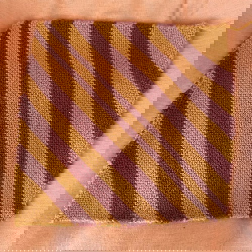 Χειροποίητα πλεκτά 43 τεμαχίων 20x20 καφέ με πορτοκαλί