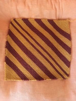 Χειροποίητα πλεκτά 43 τεμαχίων 20x20 καφέ με πορτοκαλί