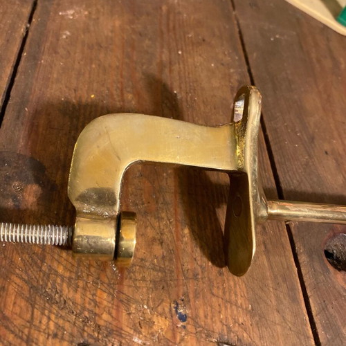 Bronze base with clamp used, height 45 cm