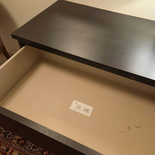 Entry furniture or buffet with 3 drawers used, height 77.5 cm, width 80 cm, depth 48 cm