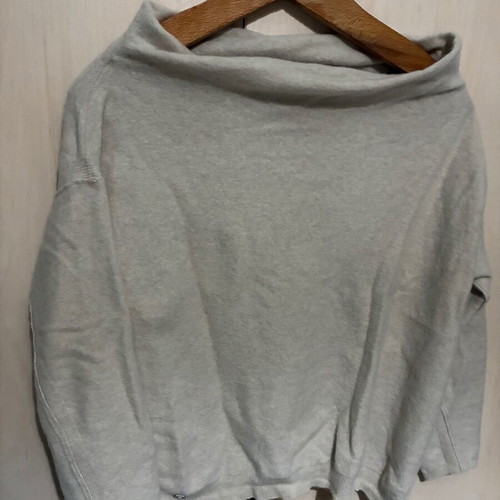 Pullover with unique smile neckline like new, beige