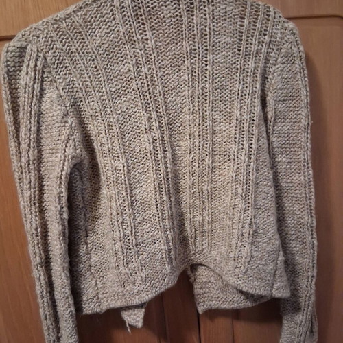 Chunky knit cardigan Sisley used, beige, size M