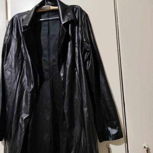 Black faux leather jacket size Small like new