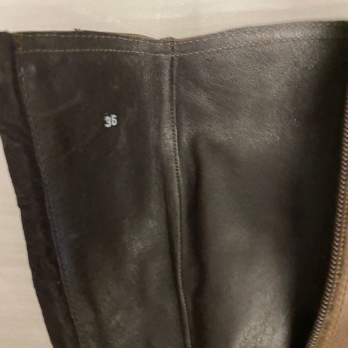 DELTA vintage-style genuine leather women's boots, brown, size 36