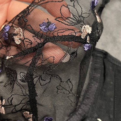Hunkemoller bra like new, size 70D, black and purple
