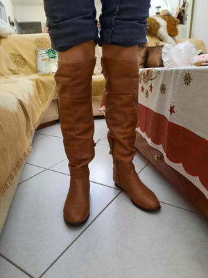 Faux leather boots brown like new, size 36