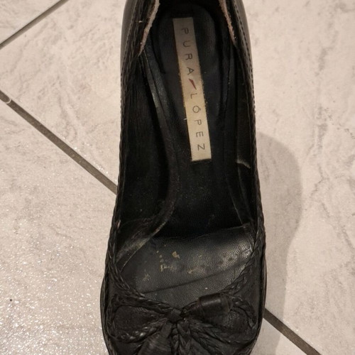 Pura Lopez heels used, black, size 35, made in Spain