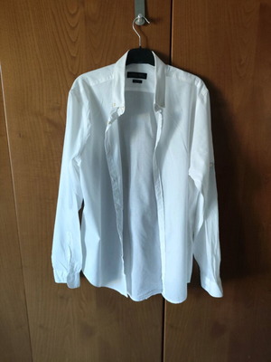 Zara man slim fit white shirt like new, size XL