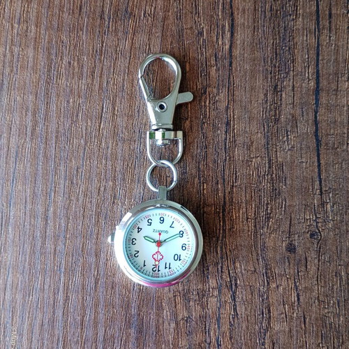 Keychain watch new, metal, silver color