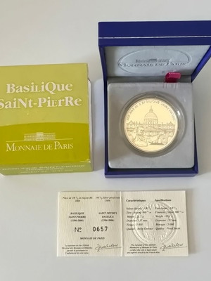France 2006 1½ Euro Silver Proof Coin 500th Anniversary Saint Peter's Basilica