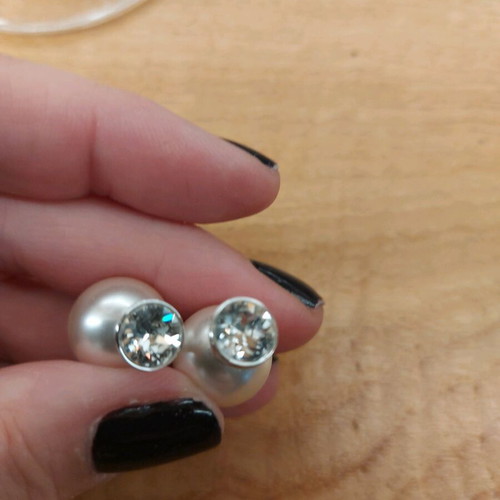 Oliver Weber earrings with pearls and Swarovski stones new