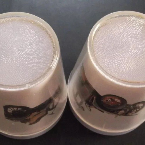 BP Super V Visco Static vintage promotional plastic cups, used, set of 2