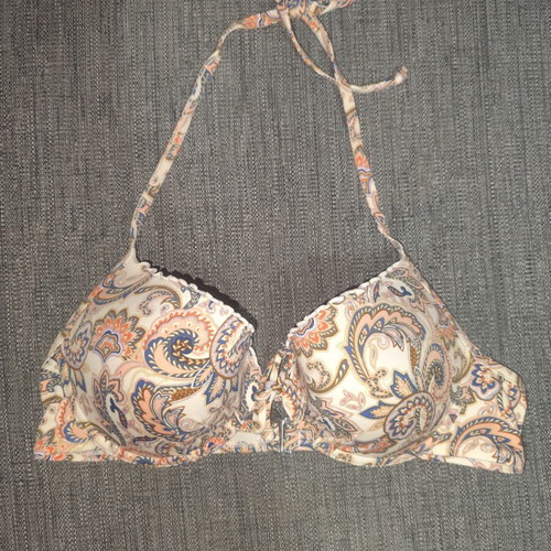 Women's Bandeau Halter Swimwear Top with Paisley Print like new, size M