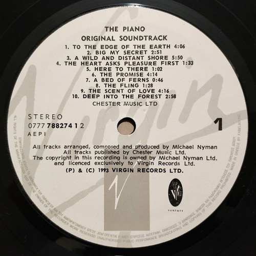 The Piano vinyl record Michael Nyman 1993 like new, classical