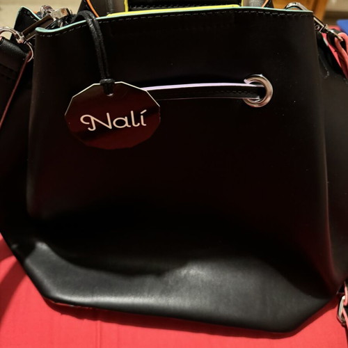 Women's backpack bag new, black with colorful details