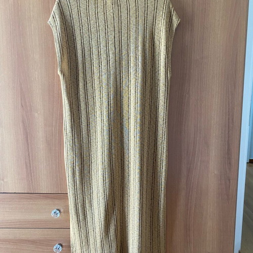 Zara midi thin knitted dress new, brown and gold