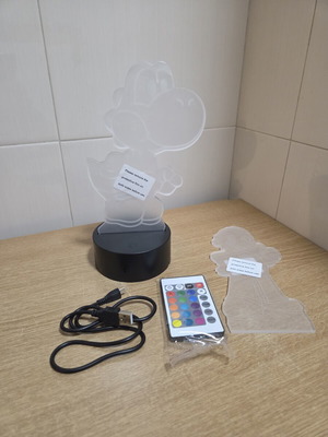 3D LED νυχτερινό φωτιστικό με χαρακτήρες Super Mario, νέο, ακρυλικές φιγούρες, τηλεχειριστήριο