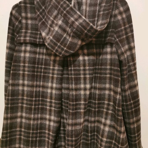 Zara checked coat used with hood
