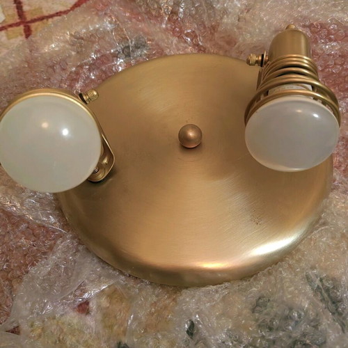 Modern double light ceiling and wall lamp in matte gold
