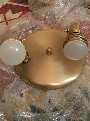 Modern double light ceiling and wall lamp in matte gold