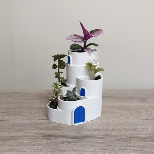 Cycladic 3D Printed Decorative Planter with Layers