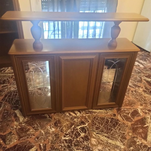 Bar living room unit like new, carved natural wood