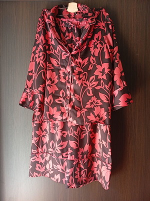 Zara women's set new, black and red floral pattern