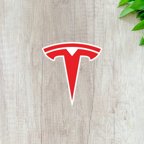 Telsa sticker badge made to order, glossy paper