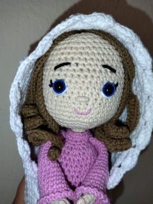 Crochet Virgin Mary new, handmade figure with crochet
