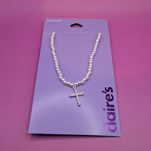 Claire's cross pendant new, silver