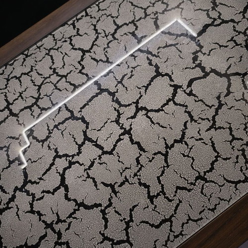 Wooden coffee table with crackle glass like new